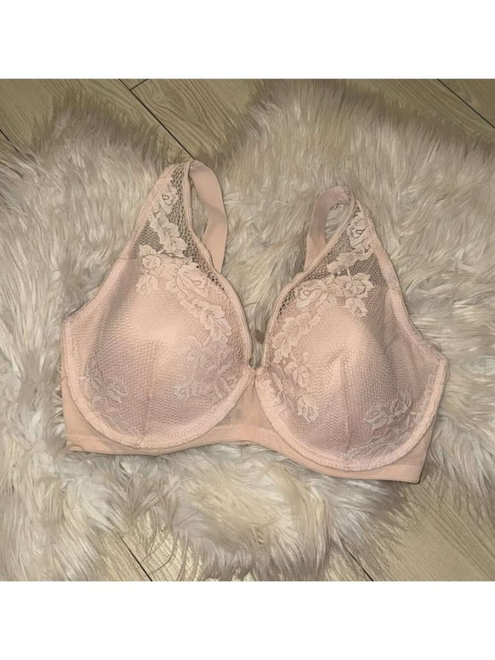 Modern Movement YT2BM486 Lightly Lined Lace Bra Underwire Womens 36DDD Pink